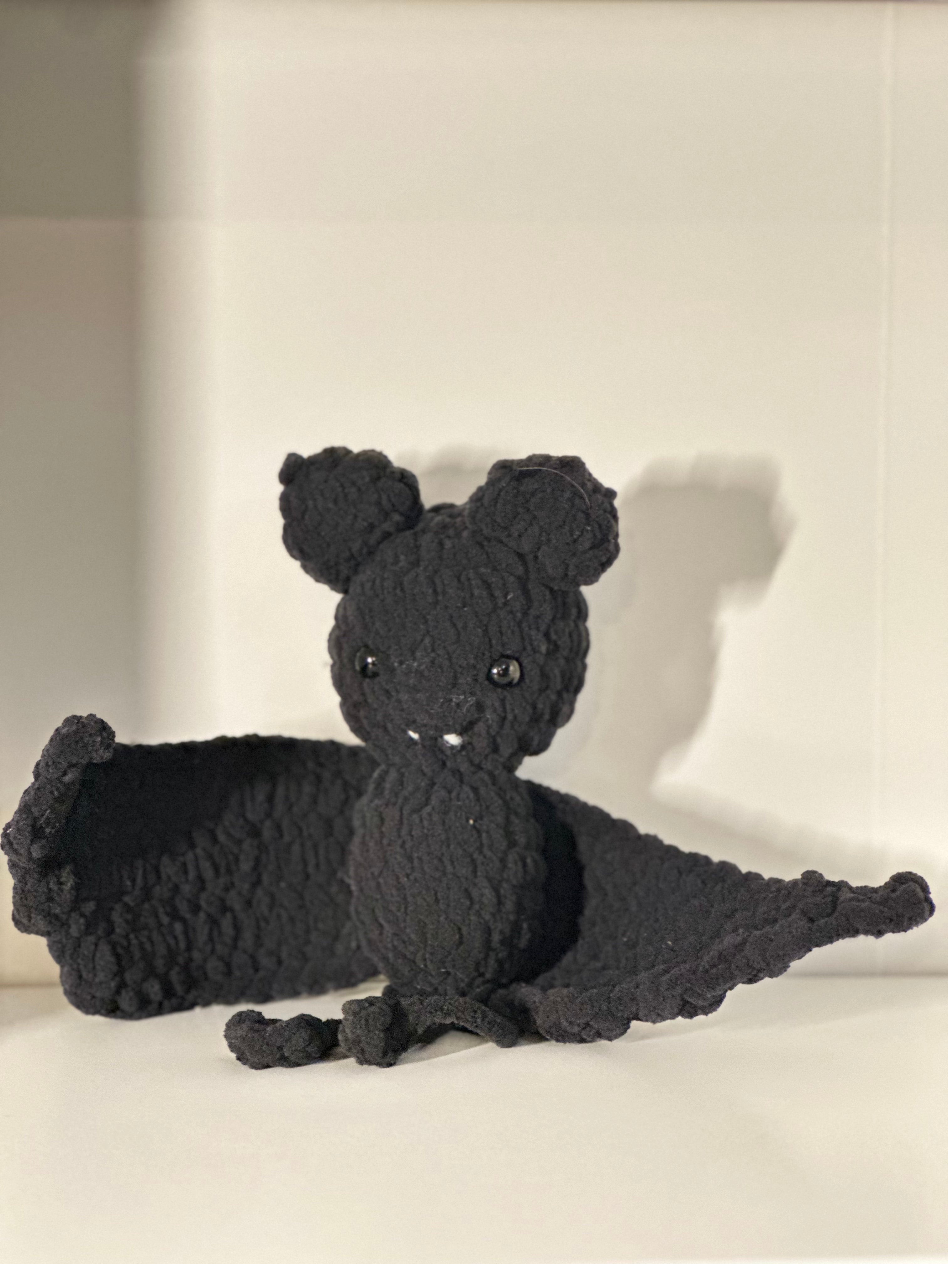 Hanging Plush Bat - Blanket Yarn Wings with Velcro