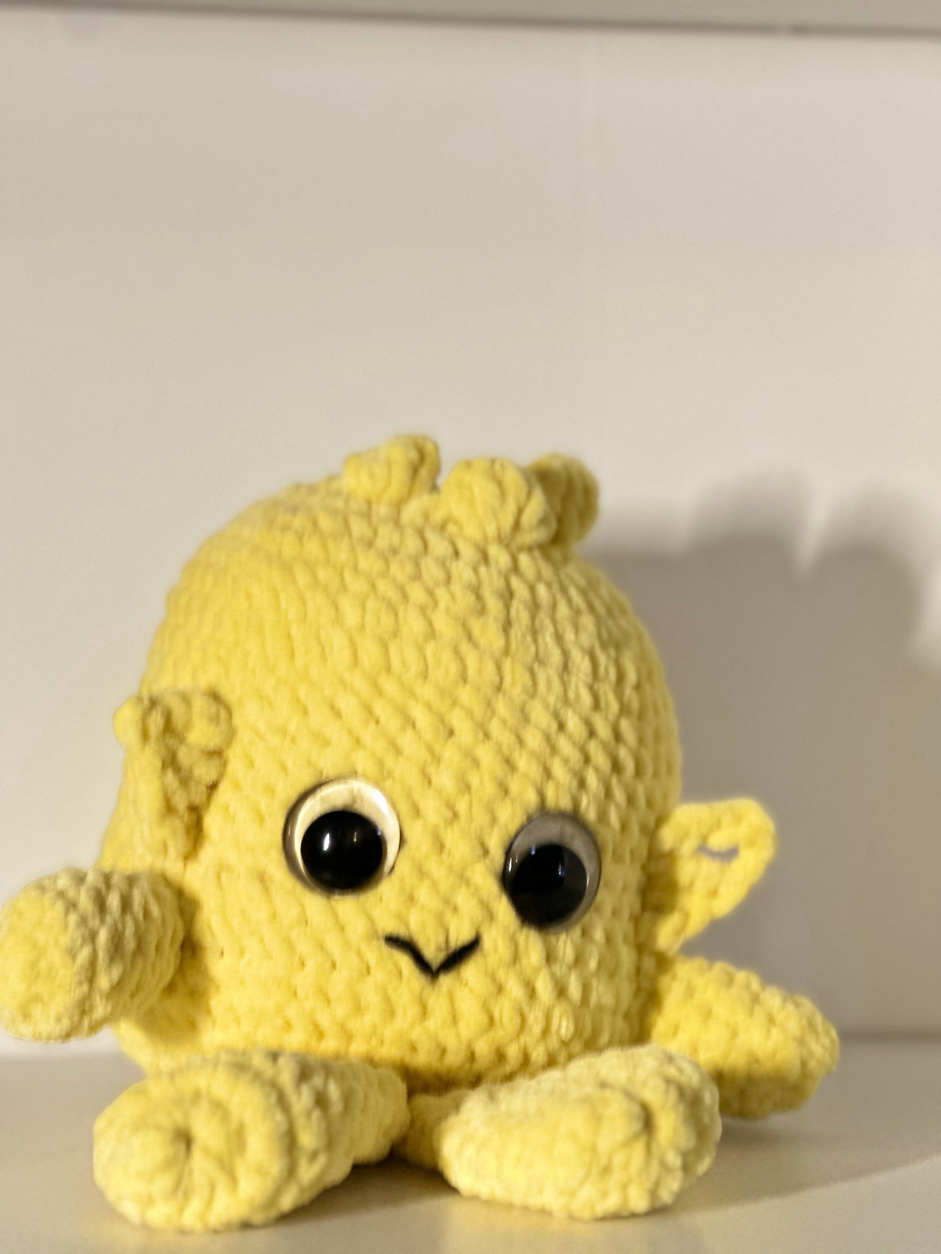 Yellow Monster Friend Plushie - Sunny Crochet Companion