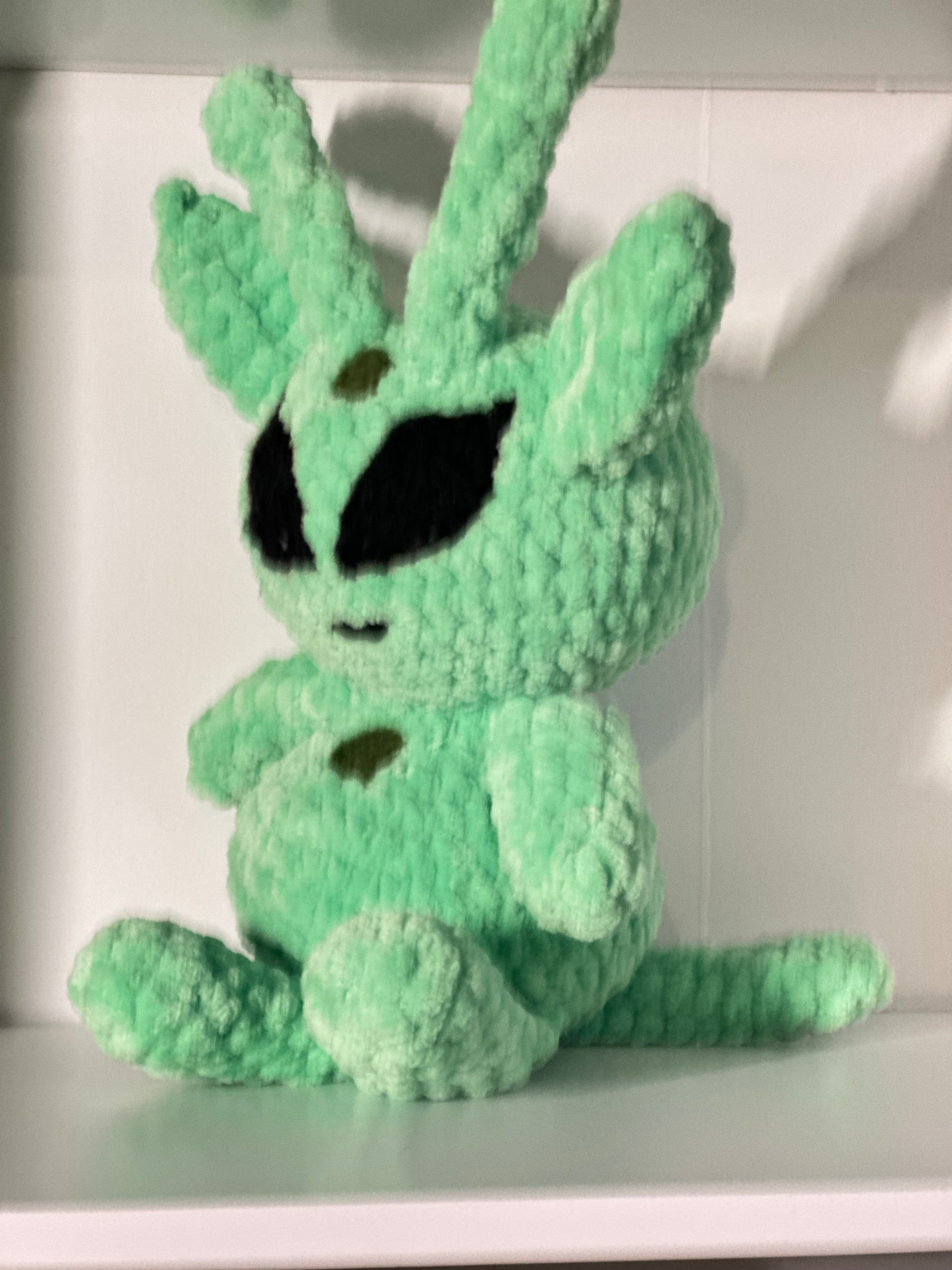 Alien Green Cat Plush - Cosmic Kitty Amigurumi