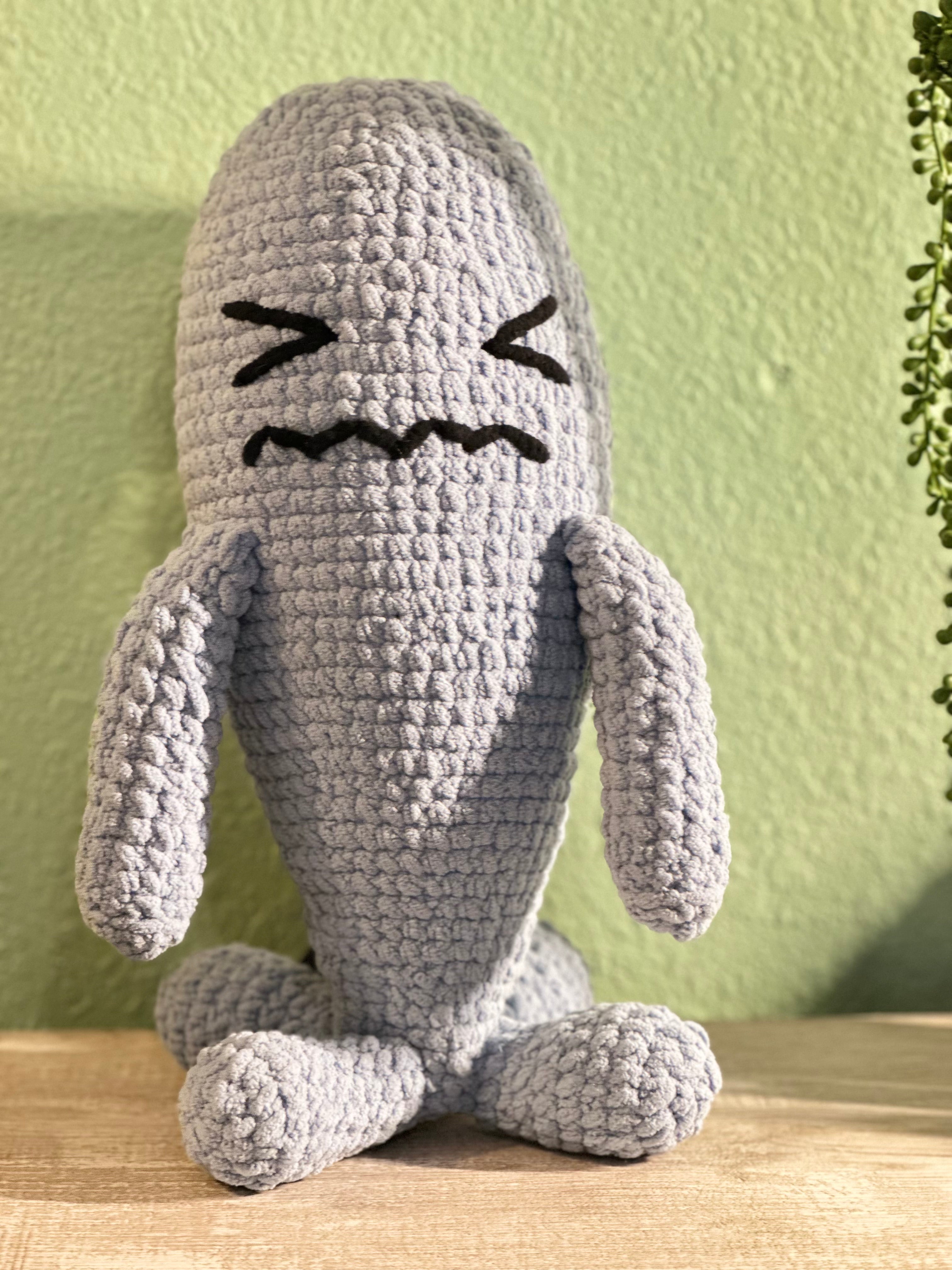 Plush Crochet wobble foot Character 16 inch Handmade Amigurumi