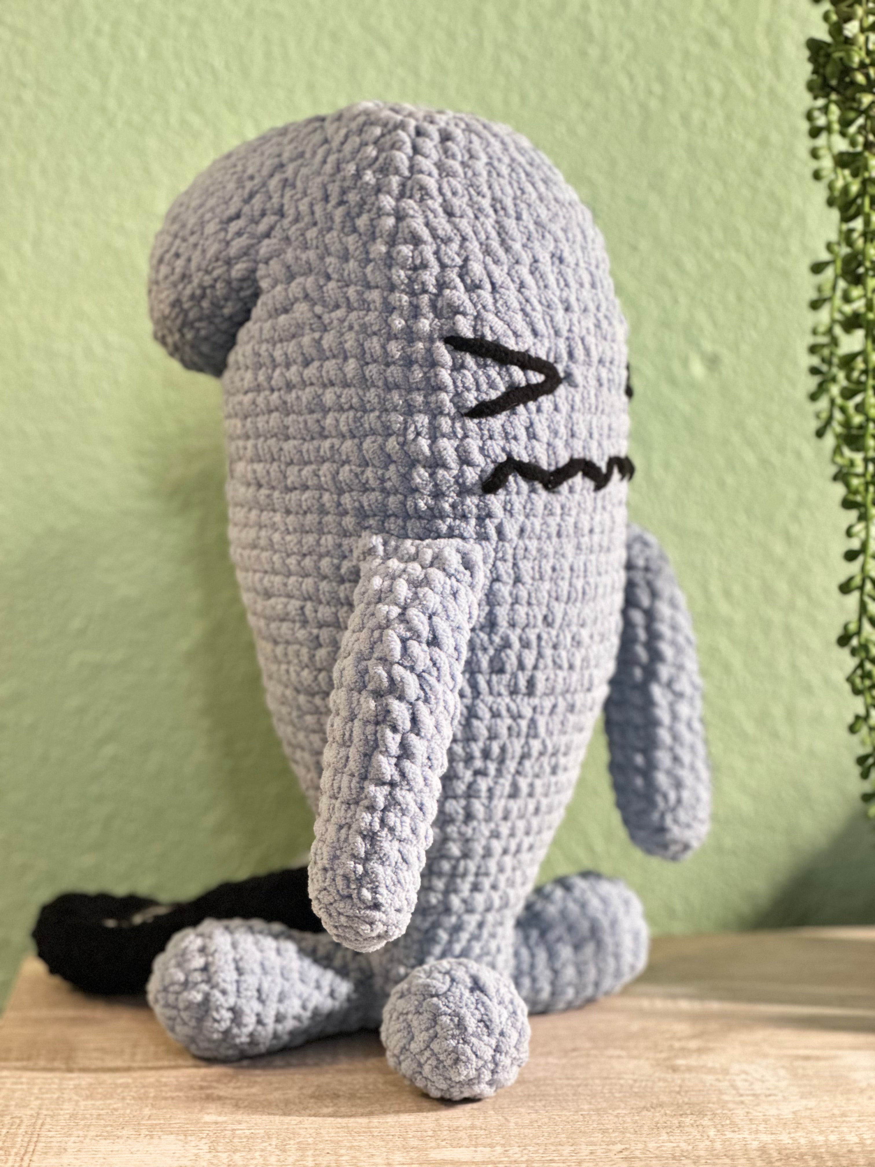 Plush Crochet wobble foot Character 16 inch Handmade Amigurumi