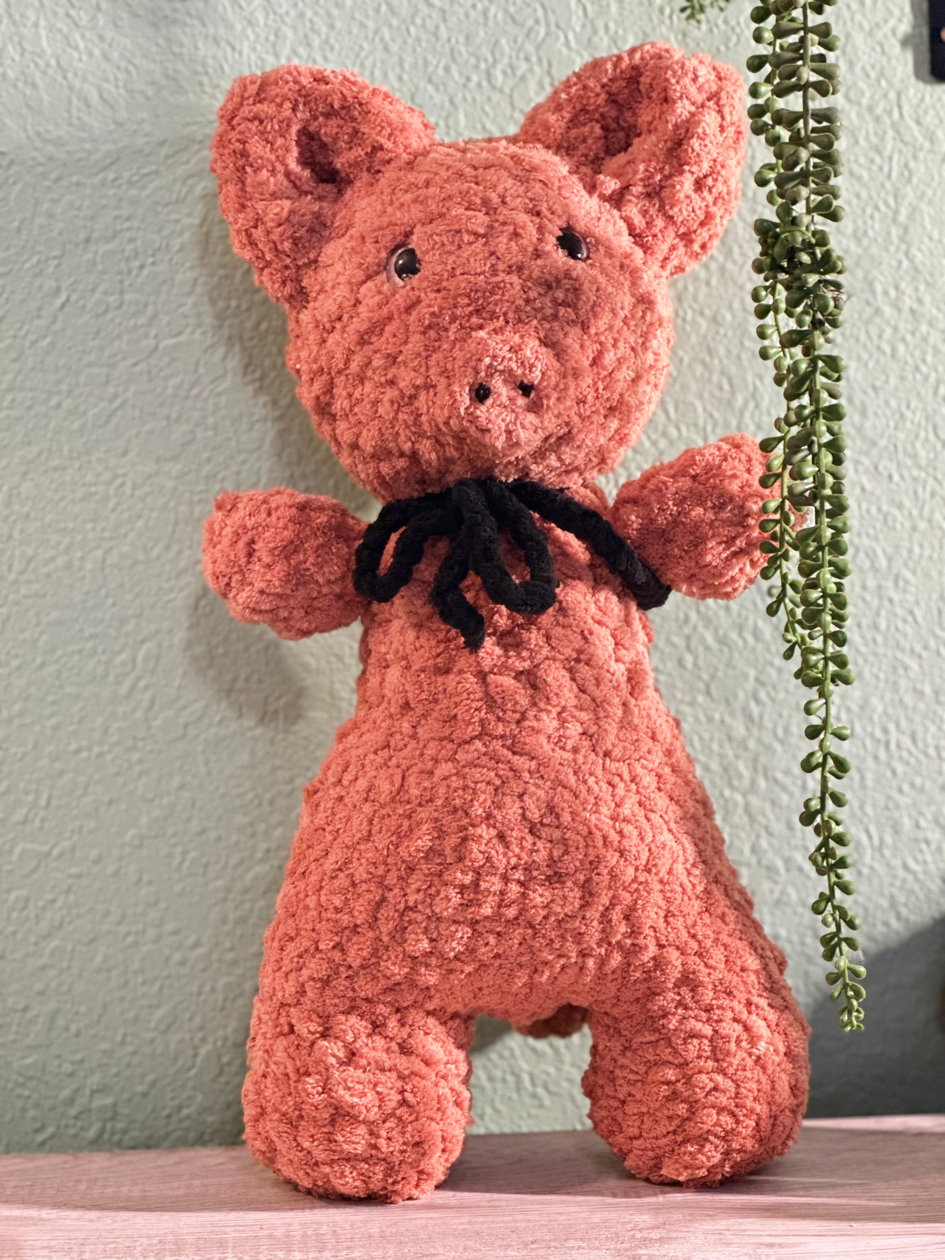 Standing Crochet Pig 17 inch Handmade Amiguruimi