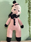 Plush Crochet Mime Clown 19 inches tall mime clown