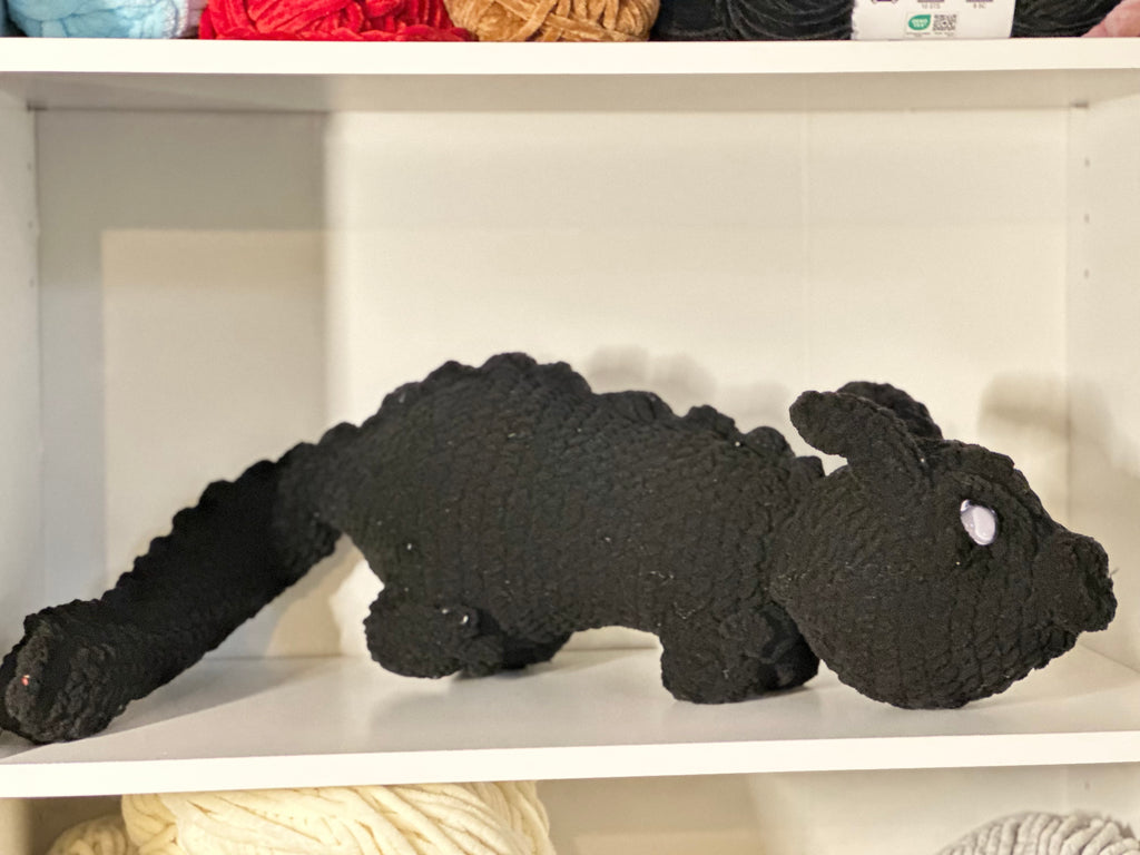 Obsidaria the Dragodille Plush Crochet dragon Handmade Anigurumi