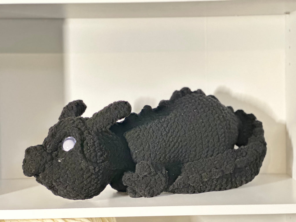 Obsidaria the Dragodille Plush Crochet dragon Handmade Anigurumi